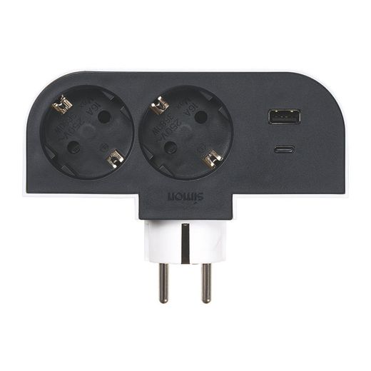 Adaptador Girat. 2T+Usb Simon
