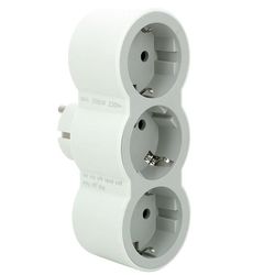 Adaptador Std 3X2P+T 16A Frontal Blanco