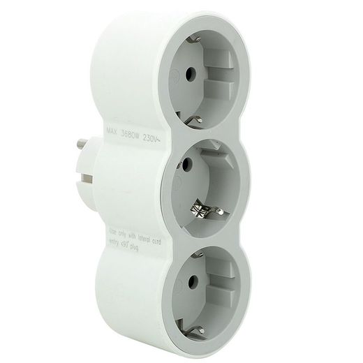 Adaptador Std 3X2P+T 16A Frontal Blanco