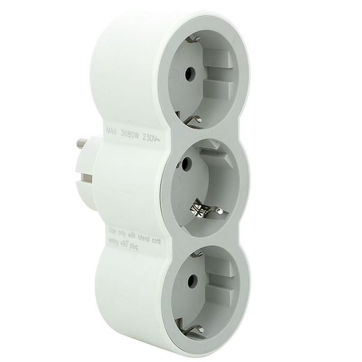 Adaptador Std 3X2P+T 16A Frontal Blanco