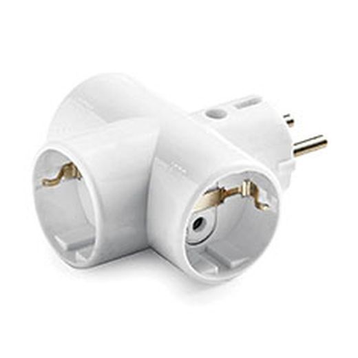 Adaptador Tripl.Schuko Bl 16A 250V