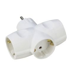 Adaptador Tripl.Schuko Bl 16A 250V