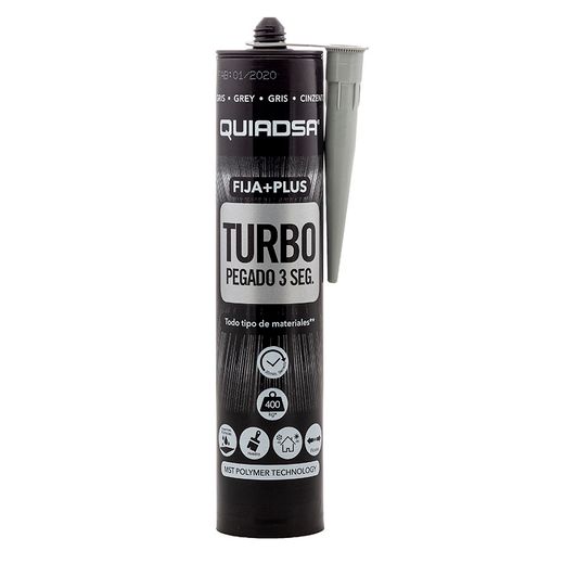 Adhesivo Fija Plus Turbo 290 Ml. Gris
