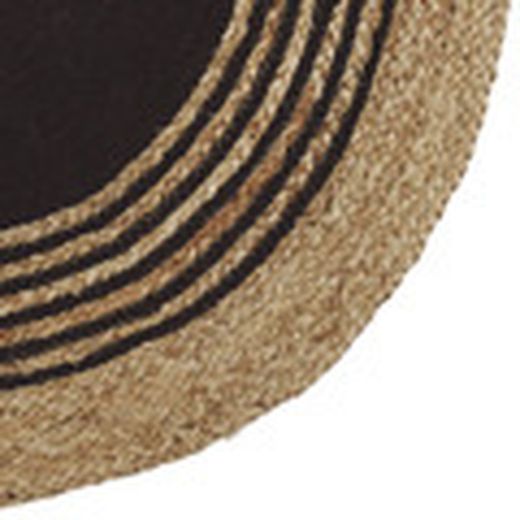 Alfombra Yute-Negro Diametro 90 Cm.