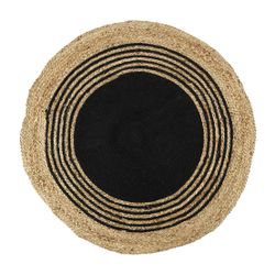 Alfombra Yute-Negro Diametro 90 Cm.