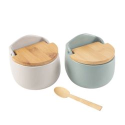 Azucarero Tapa Bambu.C/Cuchar.Mod.Surt.