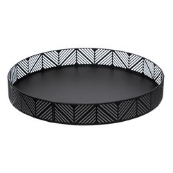 Bandeja Metalica Con Friso 30 Cm. Negra