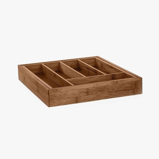 Bandeja Organizador Cajón Cubiertos Bambu 34x28-40cm