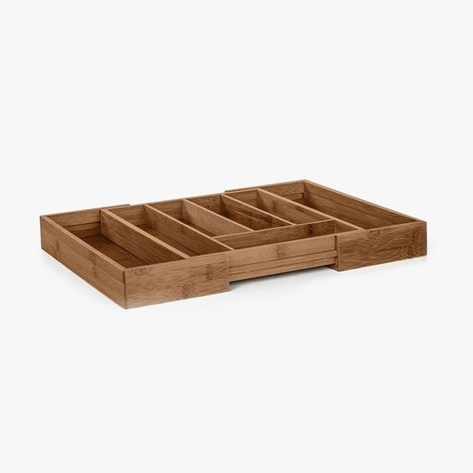 Bandeja Organizador Cajón Cubiertos Bambu 34x28-40cm