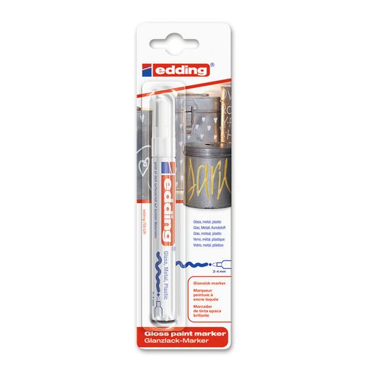 Blister Marcador Perm.Edding 750 Blanco