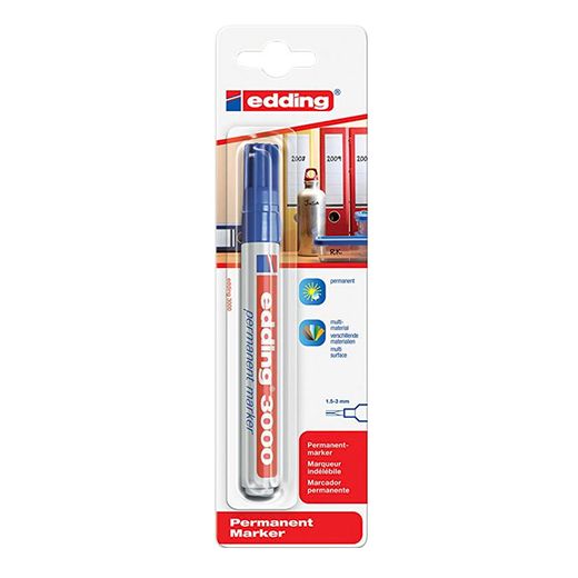 Blister.Marcador Perm.Edding 3000 Azul