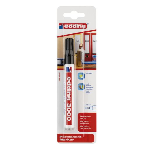 Blister.Marcador Perm.Edding 3000 Negro