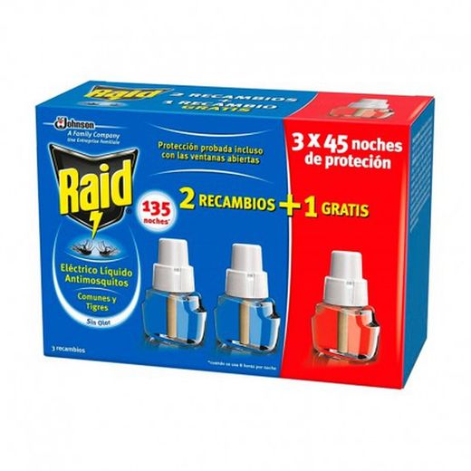 Recambio Raid Mosquitos Electrico Liquido 3ud.