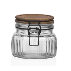 Bote Con Tapa 600Ml.Acacia 11,3X12,1X9,8