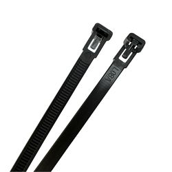 Brida Reusable Negra 7.6X370. 100 Ud