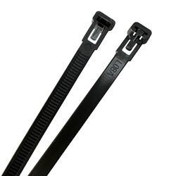 Brida Reusable Negra 7.6X370. 100 Ud