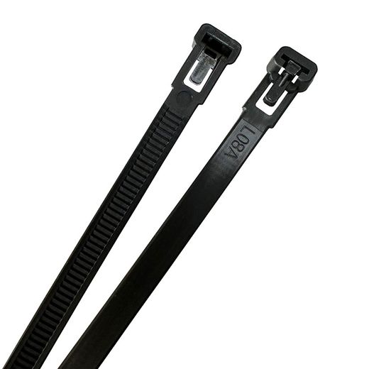 Brida Reusable Negra 7.6X370. 100 Ud