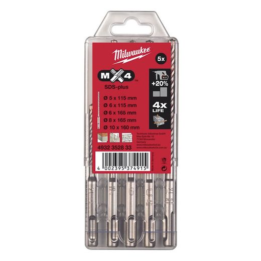 Broca Sds-Plus Mx4 Jgo.5 Milwaukee