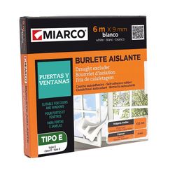 Burlete Caucho Tipo E 9mmx6m Blanco