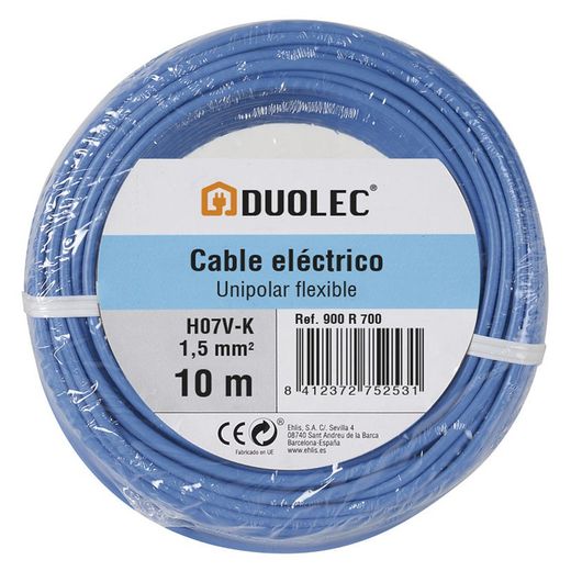 Cable Electrico 1,5 Mm X10m Azul Duolec