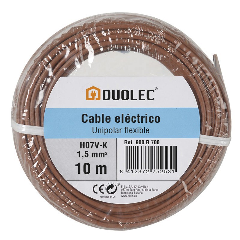 Rollo Cable Eléctrico de 100 m, H07V-K, Sección 1 x 1,5 mm2