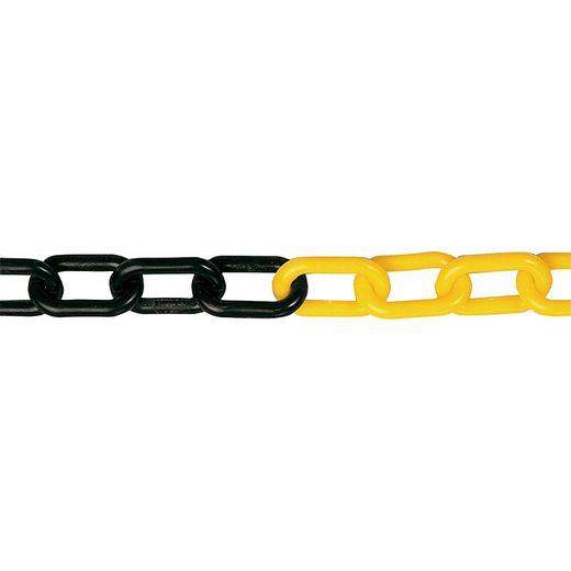 Cadena Plast.6mm.Amaril./Negro 25m