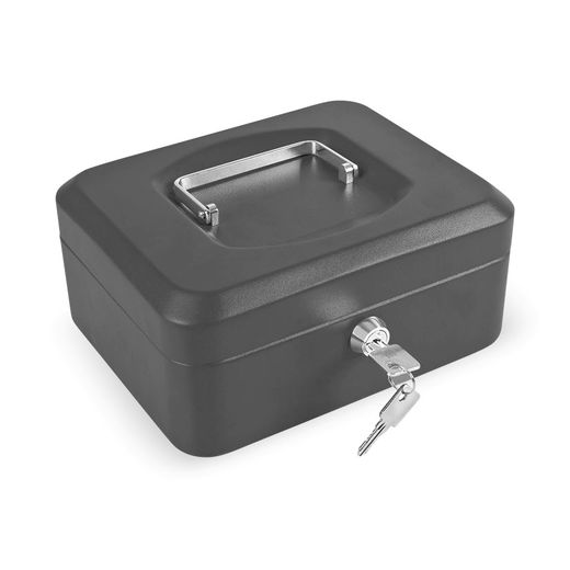 Caja Caudales Con Bandeja Negra 20x16xh9cm