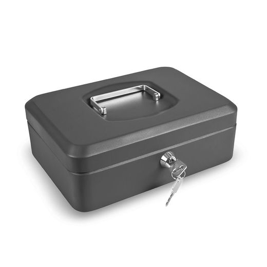 Caja Caudales Con Bandeja Negra 25x18xh9cm