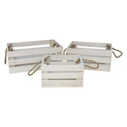 Caja Decorativa Madera Warren X3 Blanca