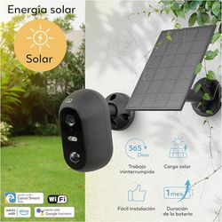 Cámara seguridad inteligente 1080p Dalia - Exterior con Placa Solar