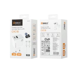 Cargador Dual Usb-Light.Cabl. Duolec 20W