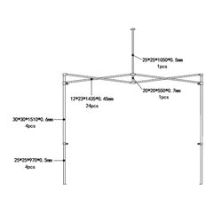 Carpa 3x3x3,20 M Plegable. Blanca