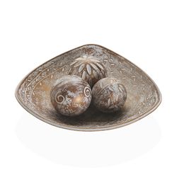 Centro Mesa Marron Con 3 Bolas