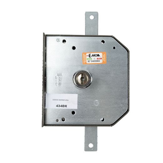 Cerradura sobreponer MOIA 434. Pintada. Derecha.