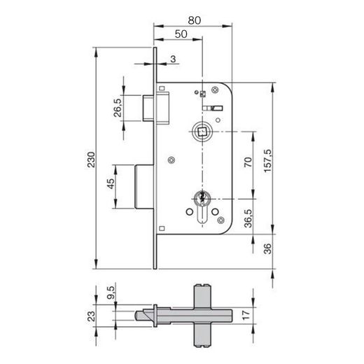 Cerradura De Embutir 700-80 Hl Yale