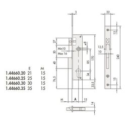 Cerradura Emb. C.Metalica M.44661.35 Mm Cisa