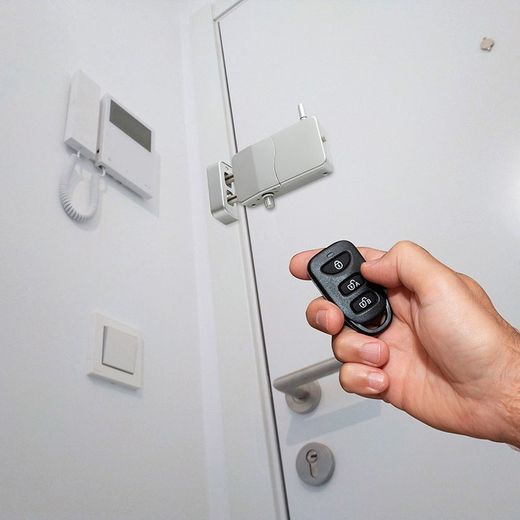 Cerradura Invisible Con Alarma Color Plata