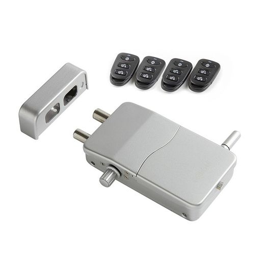 Cerradura Invisible Con Alarma Color Plata