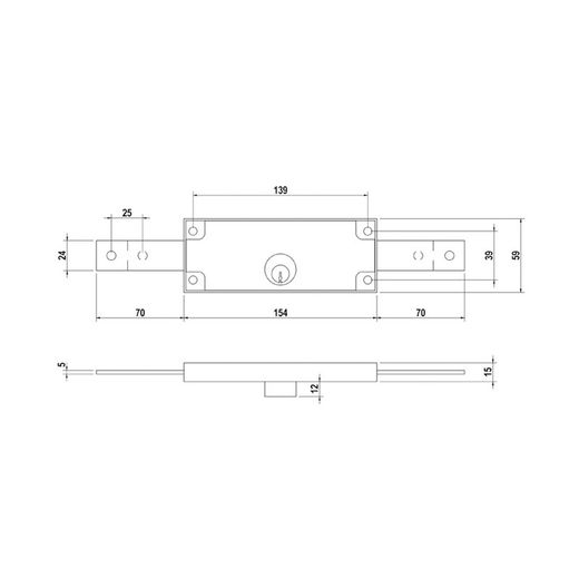 Cerradura Puerta Enrollable Modelo 5511 Marca Lince.