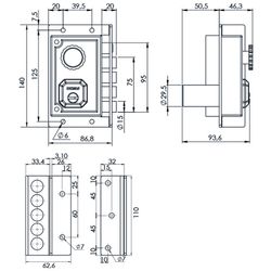 Cerradura Sobreponer Modelo C91. Mano Derecha. Marca Dorcas