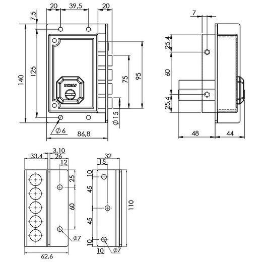 Cerradura De Sobreponer Modelo C9222. Mano Izquierda Marca Dorca