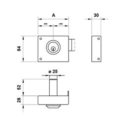 Cerradura Sobreponer Modelo 11 100mm Derecha Jis