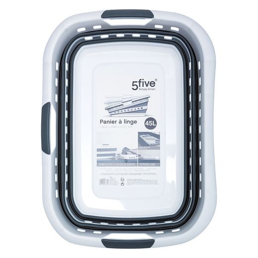 Cesta Para Ropa 45l. Plegable Color Gris