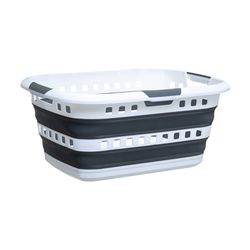 Cesta Para Ropa 45l. Plegable Color Gris