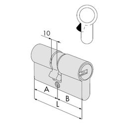 Cilindro Seguridad30x30.Leva13,2mm.Níq.Cisa