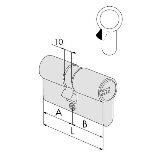 Cilindro Seguridad30x30.Leva13,2mm.Níq.Cisa