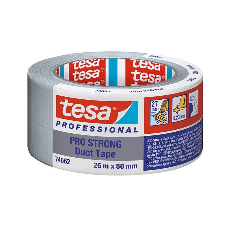 Cinta Americana Tesa Pro 50mmx25m. Plata