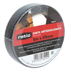 Cinta Antidesliz. 25mmx5m. Negro. Ratio