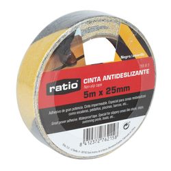 Cinta Antidesliz. 25mm.X5m.Neg/Am. Ratio