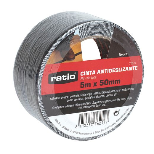 Cinta Antidesliz. 50mmx5m.Negro. Ratio
